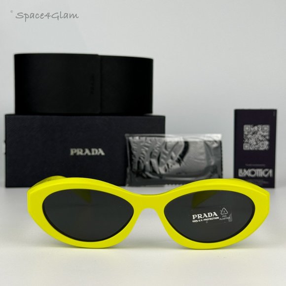 NEW Prada PR26ZS 13L08Z Cedar Dark Grey Oval Unisex Sunglasses - Picture 1 of 12